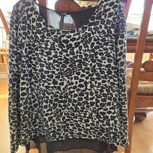 Allie & Rob Black and White Leopard Blouse